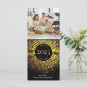 Shimmering Circle Lights Nieuwjaarsfoto's Groet (Staand voorkant)