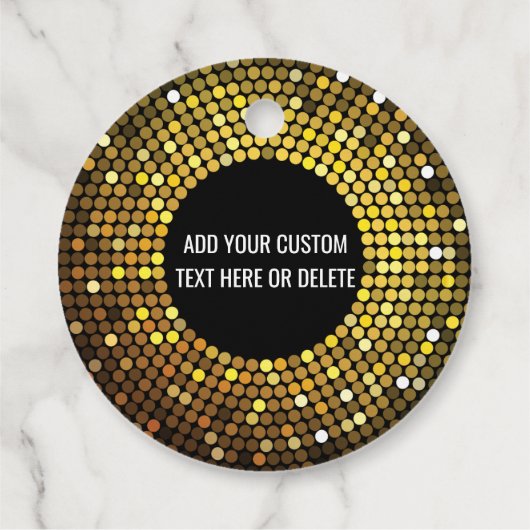 Shimmering Circle verlicht oudejaarsavond Bedankjes Labels (Achterkant)