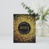 Shimmering Circle verlicht oudejaarsavond Feestdagenkaart (Staand voorkant)