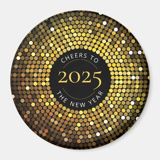 Shimmering Circle verlicht oudejaarsavond Magneet (Voorkant)