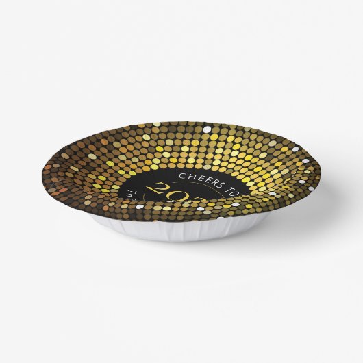 Shimmering Circle verlicht oudejaarsavond Papieren Kommen (Gebogen)