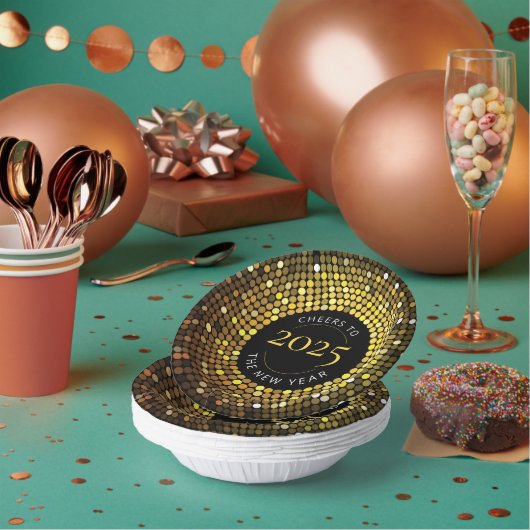 Shimmering Circle verlicht oudejaarsavond Papieren Kommen (Multi)