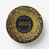 Shimmering Circle verlicht oudejaarsavond Papieren Kommen (Voorkant)