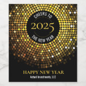 Shimmering Circle verlicht oudejaarsavond Wijn Etiket (Enkel label)