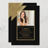 Shimmering Corner Stripes Fotouitnodiging Kaart (Voorkant / Achterkant)