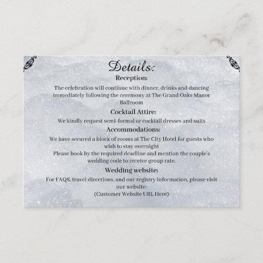 Shimmering Filigree Enclosure Card Informatiekaartje (Voorkant)