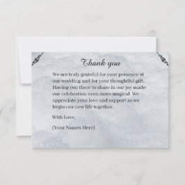 Shimmering Filigree Silver Flat Thank You Card Bedankkaart