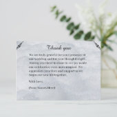 Shimmering Filigree Silver Flat Thank You Card Bedankkaart (Staand voorkant)