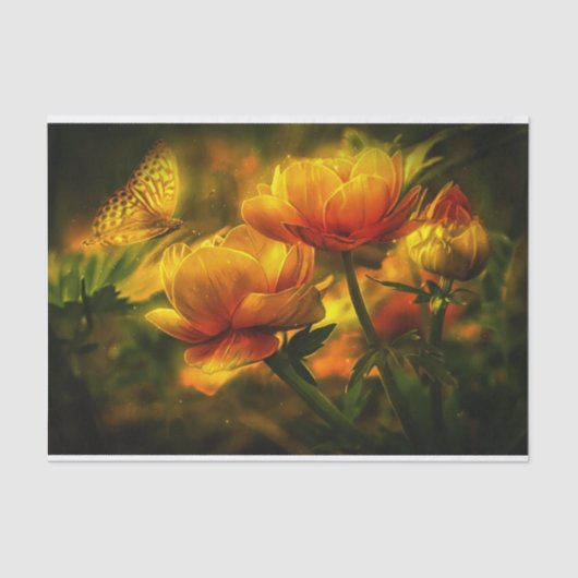 Shimmering Flowers and Butterfly Tissuepapier (Voorkant)