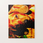 Shimmering Ggloed Dachshund Face Closeup Legpuzzel (Verticaal)