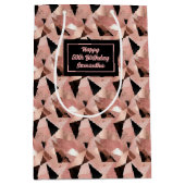 Shimmering Gift Bag Trendy Rose Gold and Black Medium Cadeauzakje (Voorkant)