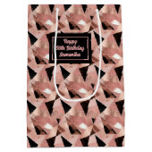 Shimmering Gift Bag Trendy Rose Gold and Black Medium Cadeauzakje (Achterkant)