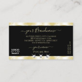 Shimmering Gold Black Sparkling Diamonds Toevoegen Visitekaartje (Achterkant)