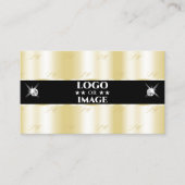 Shimmering Gold Black Sparkling Diamonds Toevoegen Visitekaartje (Voorkant)