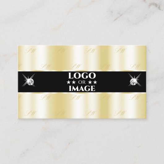 Shimmering Gold Black Sparkling Diamonds Toevoegen Visitekaartje (Voorkant)