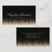 Shimmering Gold Cosmetoloog Damask Black Kaart Visitekaartje (Voorkant / Achterkant)