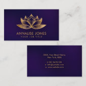 Shimmering Gold Lotus Flower Visitekaartje (Voorkant / Achterkant)