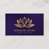 Shimmering Gold Lotus Flower Visitekaartje (Voorkant)