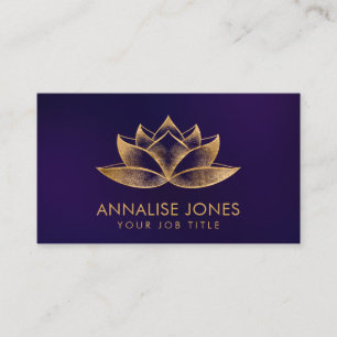 Shimmering Gold Lotus Flower Visitekaartje