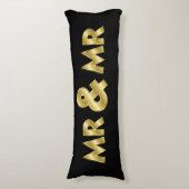 Shimmering Gold Mr & Mr Black Lichaamskussen (Voorkant Verticaal)