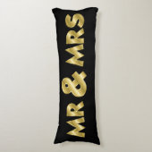 Shimmering Gold Mr & Mrs Black Lichaamskussen (Voorkant Verticaal)