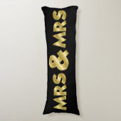 Shimmering Gold Mrs & Mrs Black Lichaamskussen (Voorkant Verticaal)