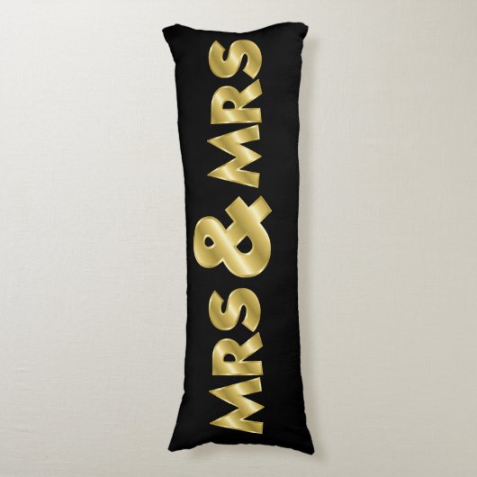 Shimmering Gold Mrs & Mrs Black Lichaamskussen (Voorkant Verticaal)