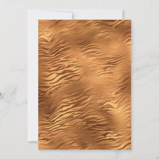 Shimmering Gold Tiger Stripes Bachelorette Party Kaart (Achterkant)