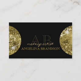 Shimmering Golden Ball Makeup Damask zwarte kaart Visitekaartje