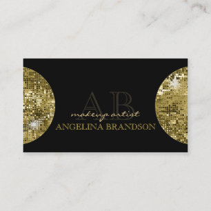 Shimmering Golden Ball Makeup Damask zwarte kaart Visitekaartje
