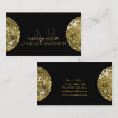 Shimmering Golden Ball Makeup Damask zwarte kaart Visitekaartje (Voorkant / Achterkant)