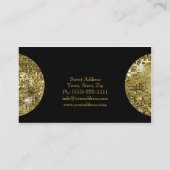 Shimmering Golden Ball Makeup Damask zwarte kaart Visitekaartje (Achterkant)