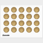 Shimmering Golden Glitter Ronde Sticker (Vel)