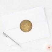 Shimmering Golden Glitter Ronde Sticker (Envelop)