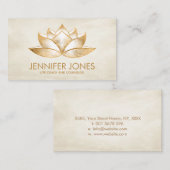 Shimmering Golden Lotus Flower Visitekaartje (Voorkant / Achterkant)