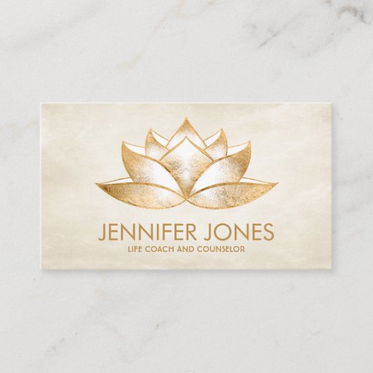 Shimmering Golden Lotus Flower Visitekaartje (Voorkant)