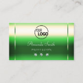 Shimmering Grass Green Sparkle Diamonds voeg Logo Visitekaartje (Voorkant)
