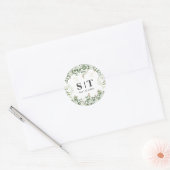 Shimmering Leaves: Gepersonaliseerde Botanische St Ronde Sticker (Envelop)