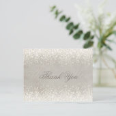 Shimmering Light Glitter Grey Bedankt Briefkaart (Staand voorkant)