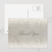 Shimmering Light Glitter Grey Bedankt Briefkaart (Voorkant / Achterkant)
