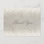Shimmering Light Glitter Grey Bedankt Briefkaart (Voorkant)