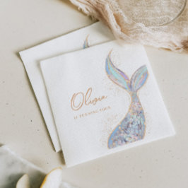 Shimmering Mermaid Tail Birthday Servet