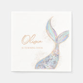 Shimmering Mermaid Tail Birthday Servet (Voorkant)