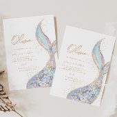 Shimmering Mermaid Tail verjaardagsuitnodiging Kaart
