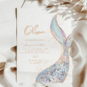 Shimmering Mermaid Tail verjaardagsuitnodiging Kaart