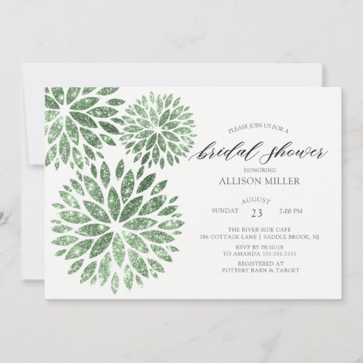 Shimmering Mint Dahlias Vrijgezellenfeest Kaart (Voorkant)