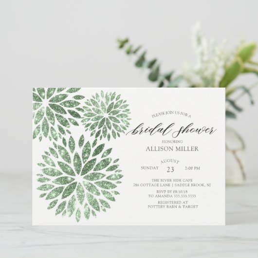 Shimmering Mint Dahlias Vrijgezellenfeest Kaart (Staand voorkant)