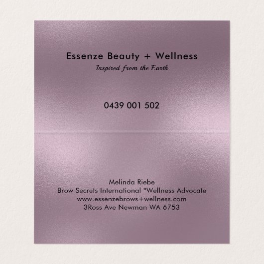Shimmering Muted Paarse Modern Background Visitekaartje (Binnenkant ongevouwen)