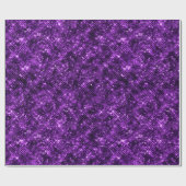 Shimmering Ocean Glamor Paarse Glitter Cadeaupapier (Vlak)