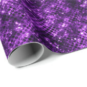 Shimmering Ocean Glamor Paarse Glitter Cadeaupapier (Rol Hoek)
